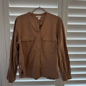 H&M Men's Tan Casual Button-Down Shirt